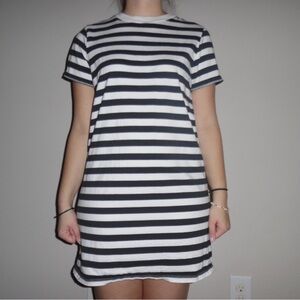Old Navy Black and White Striped Mini Dress